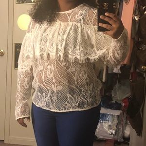 Beige lace shirt